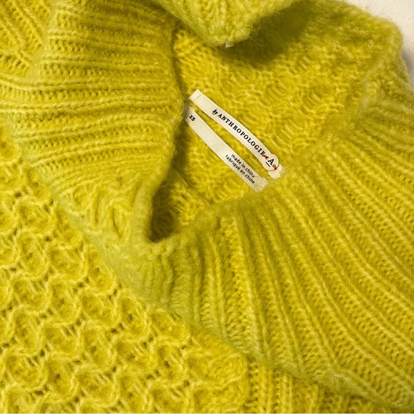 Anthropologie Yellow Cable Knit Sweater - Picture 6 of 8
